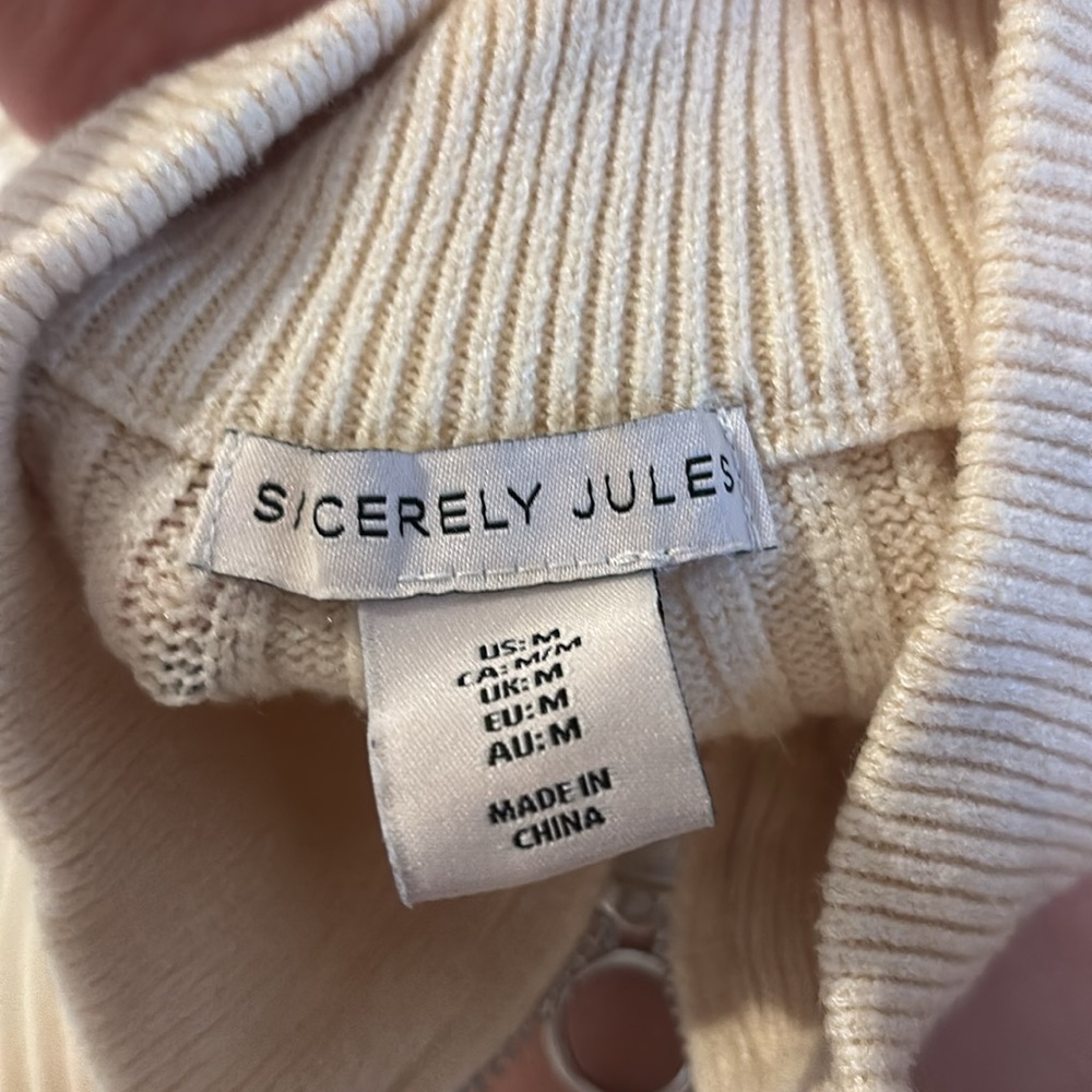 Cream Ribbed Knit Two-Piece Set - Picture 3 of 3